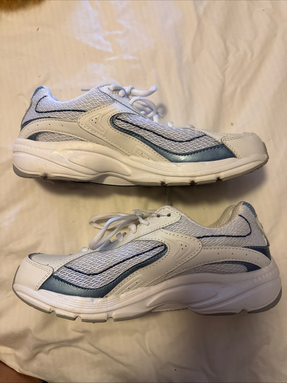 Ryka White and Light Blue Women's Athletic Sneakers
